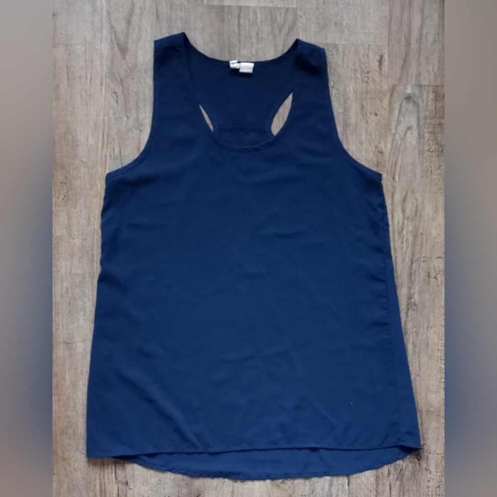 Japna Deep Blue Sheer Women's Tank Top Size Medium